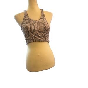 Lululemon Snakeskin Print High Neck Longline Sports Bra Racerback